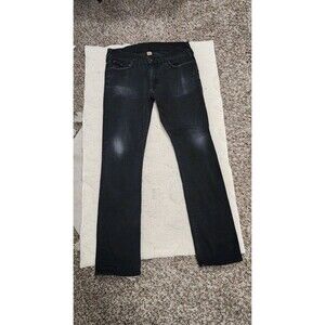 Vintage True Religion Ricky Jeans Mens 36 Black Straight Streetwear Casual Y2K
